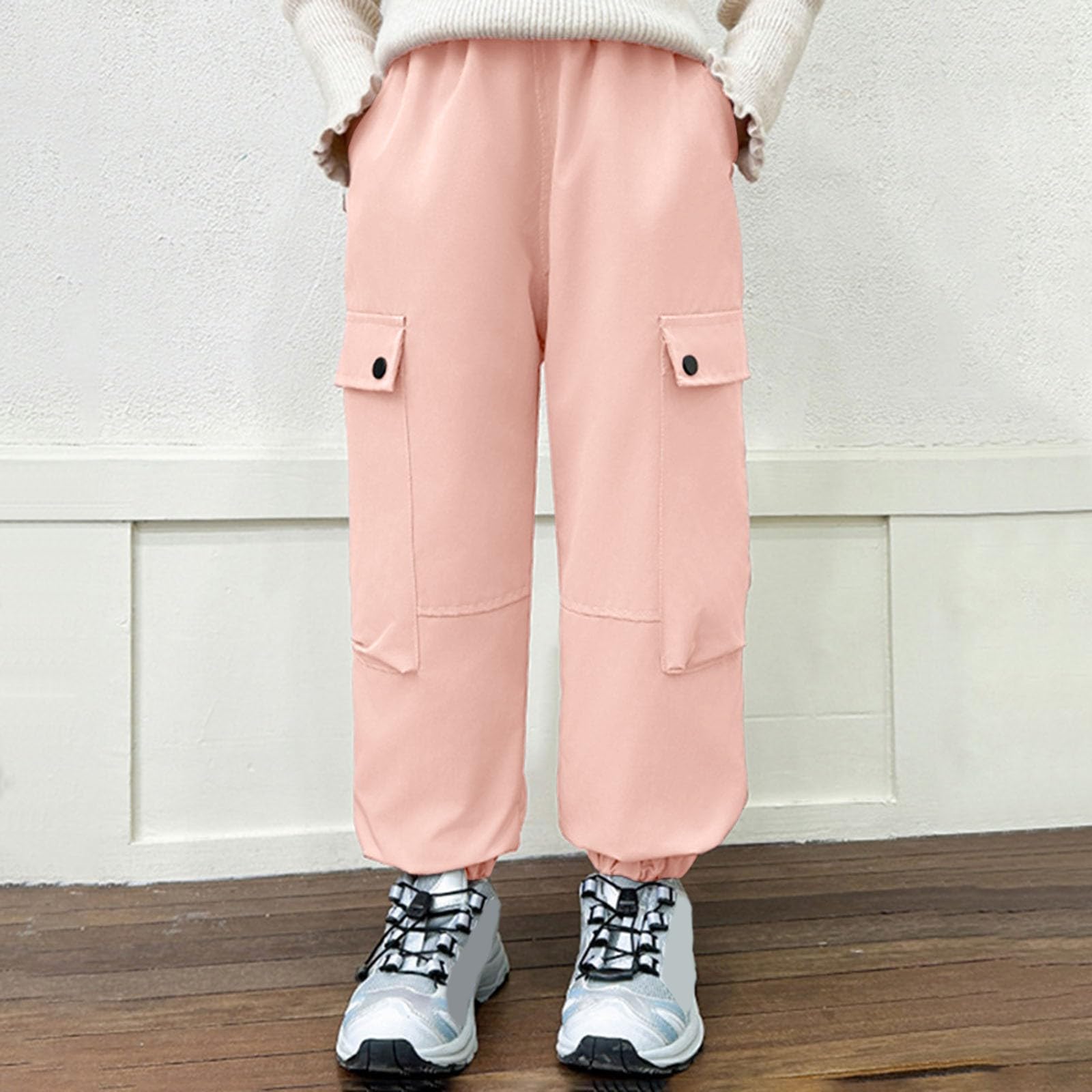 Generisch Pantalon de randonnée d'hiver doublé en polaire pour fille - Pantalon cargo - Sports de plein air - Coupe-vent - Imperméable - Pour enfants et jeunes