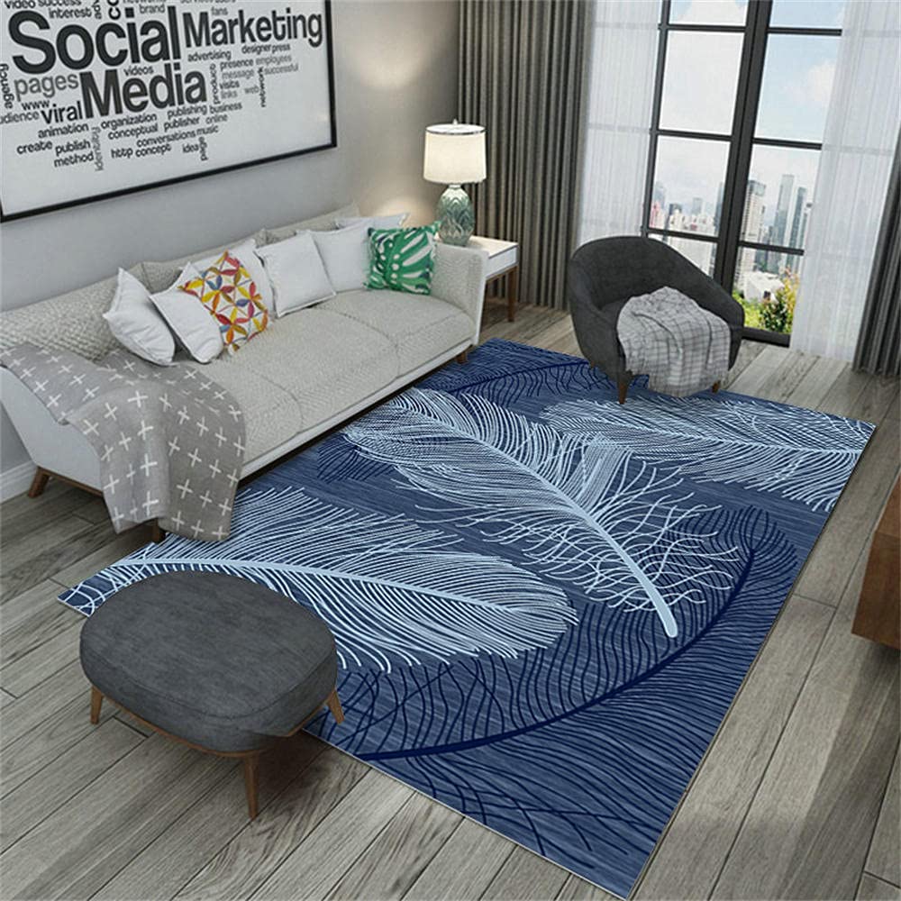 Tapis de salon bleu moderne 40x60cm pour décoration chambre