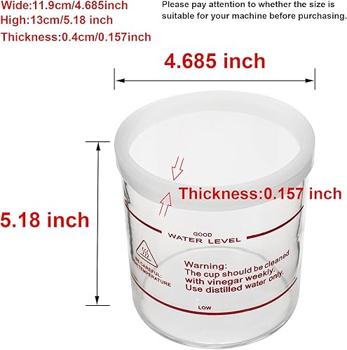 Miniatura 3 de Elitzia Accessories Tarro de vapor transparente Tarro de vapor de vidrio Piezas de repuesto de vapor facial ETBL1 (altura 5.1 in)