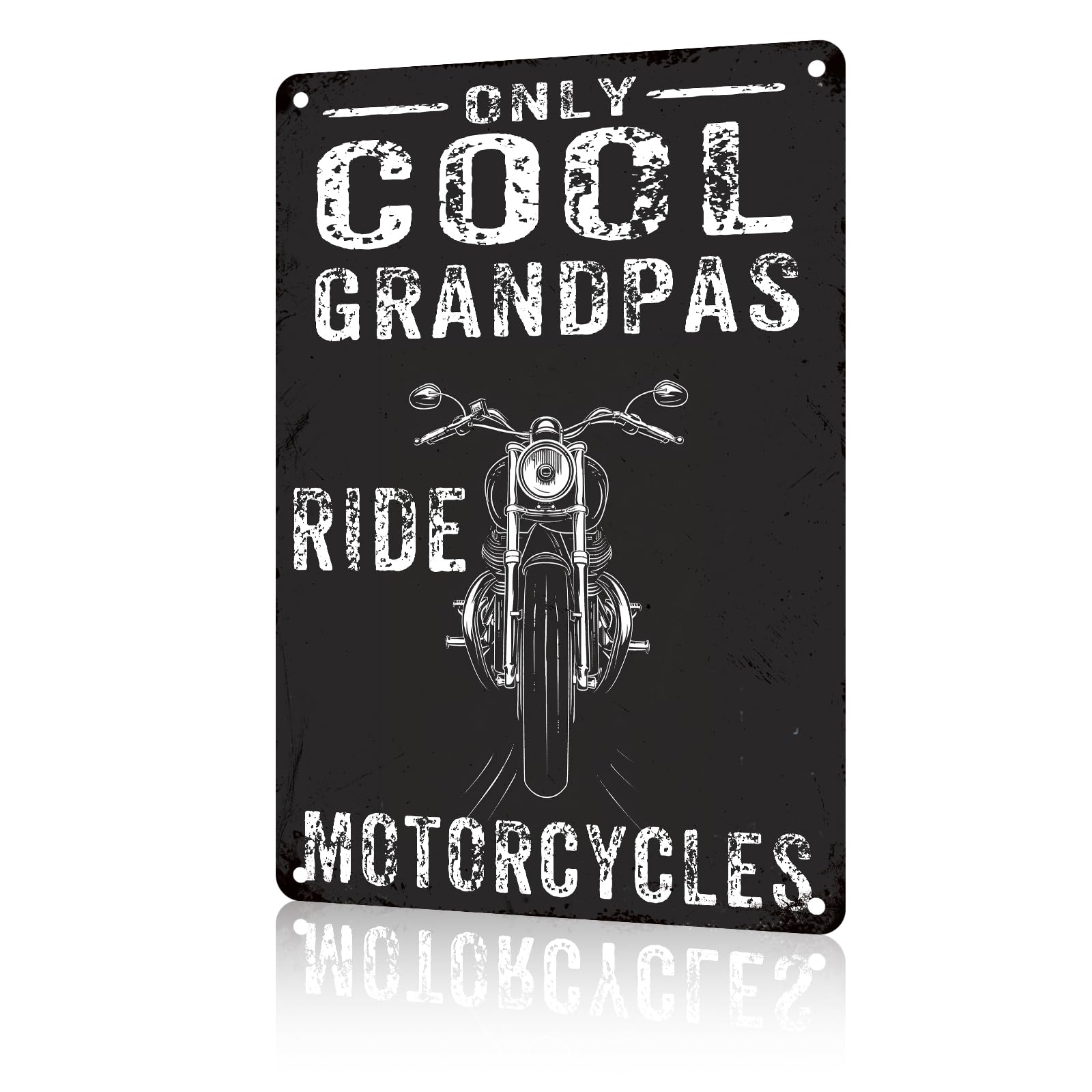 Jaesxxco Tin Sign5 Funny Tin Sign Only Cool Grandpas Ride Motorcycles Vintage Tin Sign Wall Decor Retro Aluminum Signs For Room Living Room Bathroom Toilet Hotel 12X16 Inch