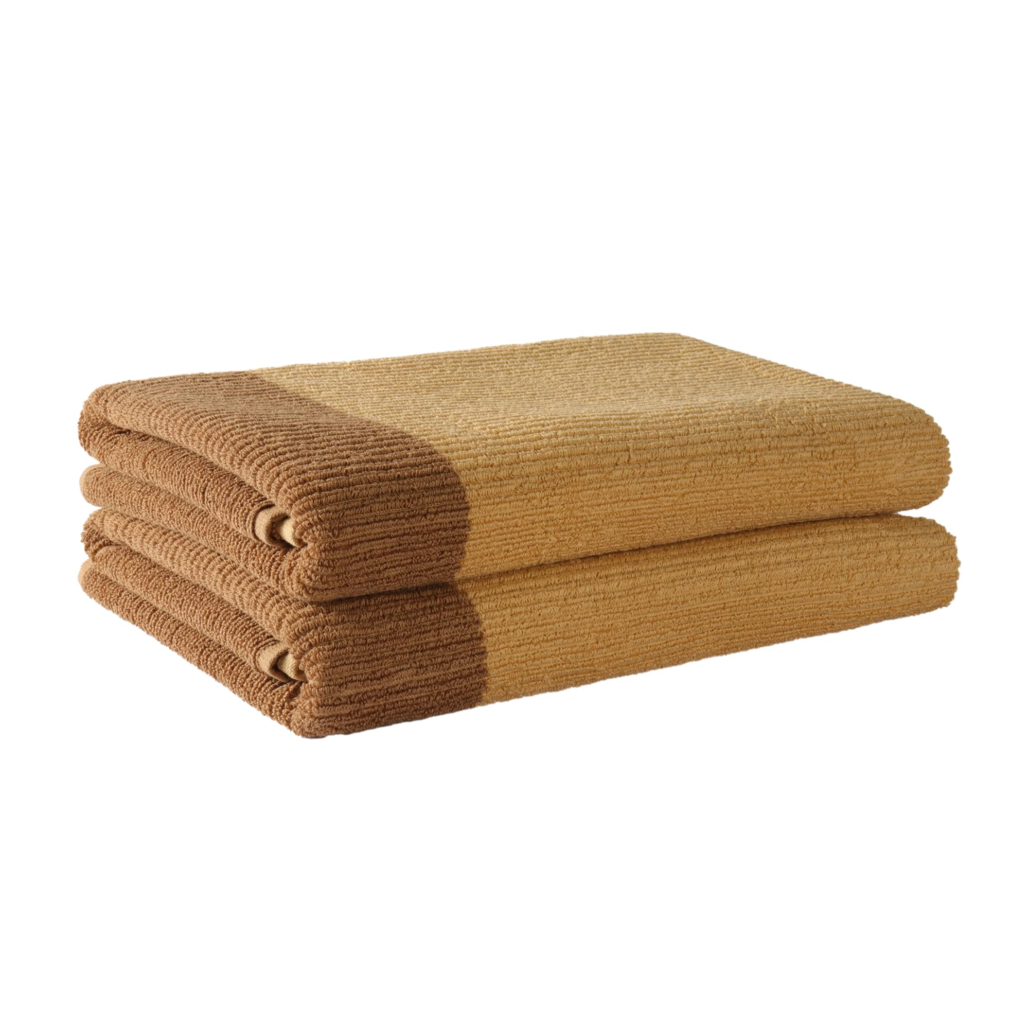 Kinton CraftsPremium Cotton Bath Towel Set Pack of 2 (60" x 20") 100% Pure Ringspun Cotton | Ideal for Everyday use | Soft Feel, Quick Drying for Body, Sport, Yoga, Spa, Fitness (Brown)