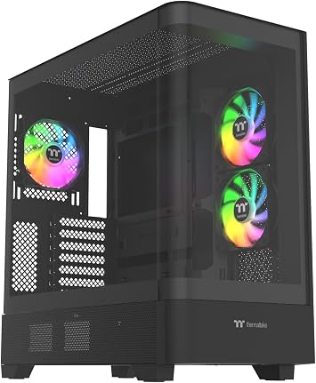 Thermaltake View 290 Black ARGB Fan Pillarless Mid Tower PC Case, Black CA-11G-00M1WN-00 CS9350