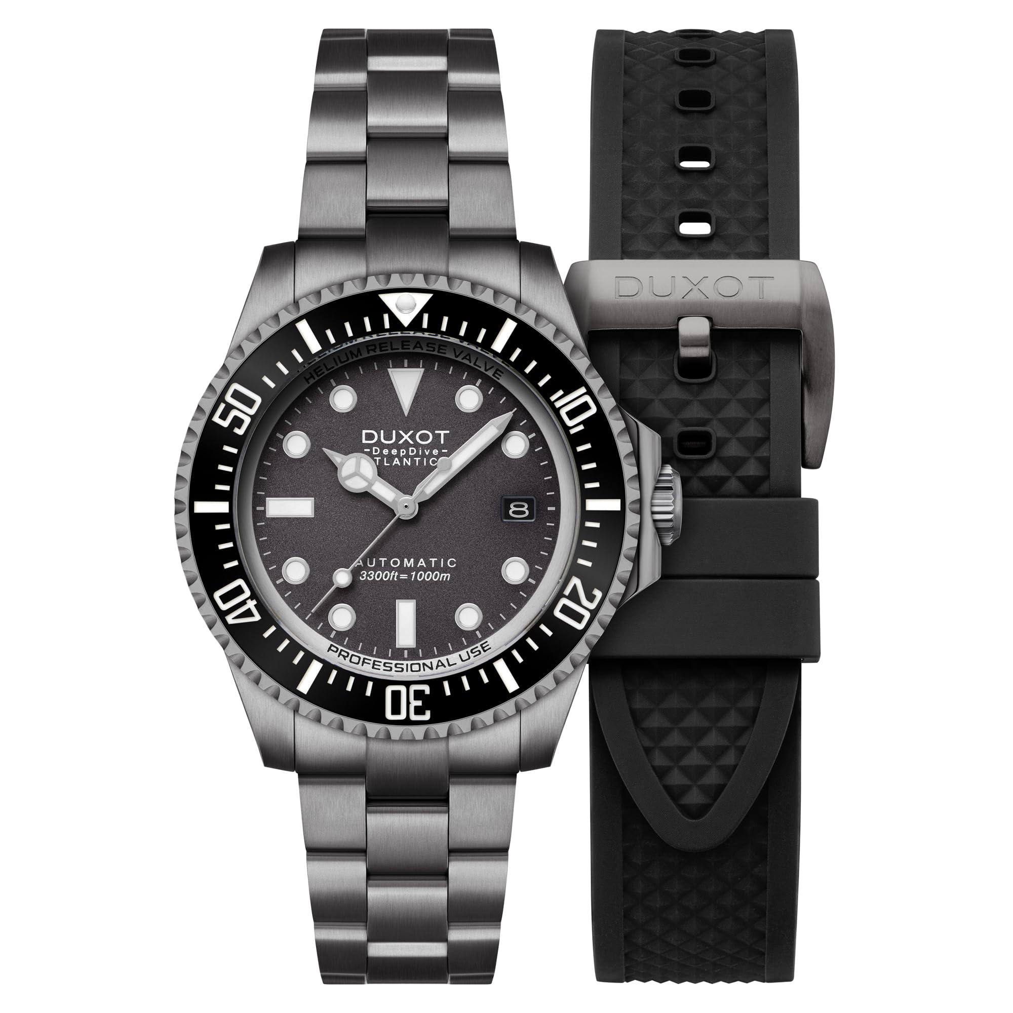 DUXOT Men's 44mm Atlantica Deep Dive Automatic Limited Edition Watch with Solid Stainless Steel Bracelet DX-2066