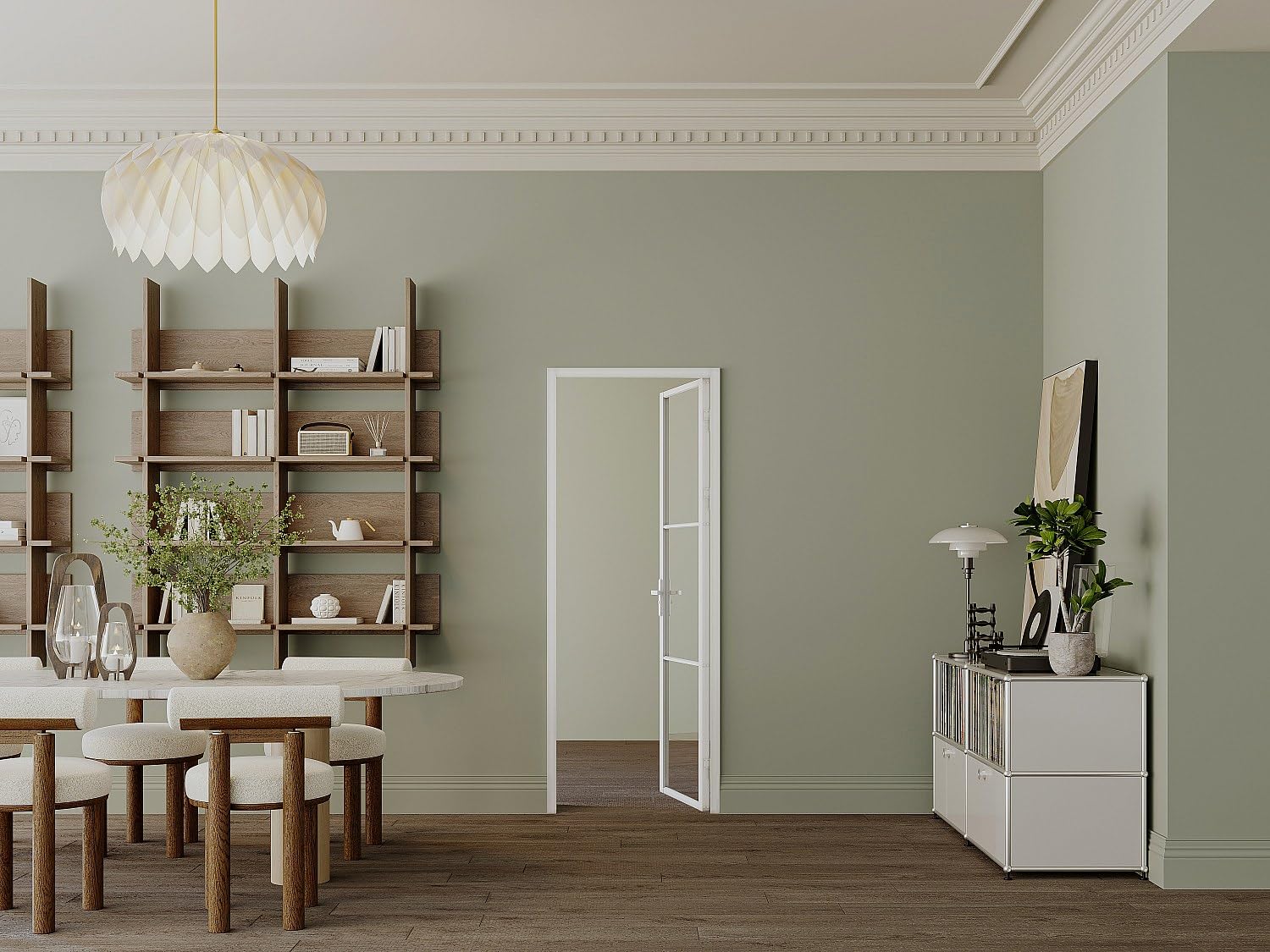 Vente-unique - Bloque de puerta reversible de aluminio y cristal templado – 204 x 83 cm – Blanco – Maseru