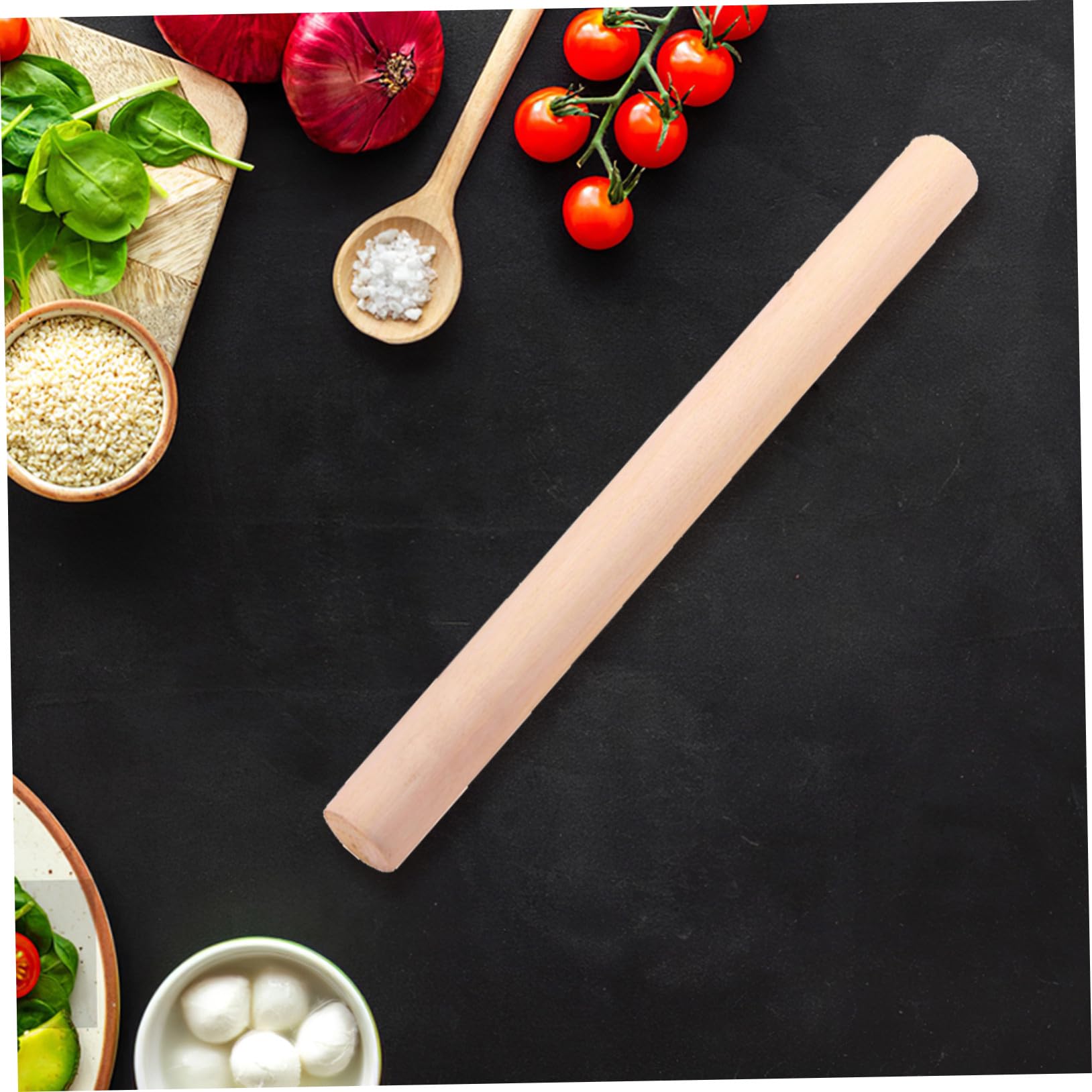 Rodillo de Madera Antiadherente para Amasar Masa, 10 Piezas, Superficie Natural, Herramienta para Hornear, Adecuado para Repostería y Pizza en Cocina Doméstica