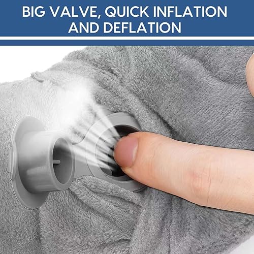 Miniatura 10 de Almohada inflable de viaje para avión, almohada inflable para el cuello para viajar con terciopelo suave, funda lavable para dormir, avión, tren,