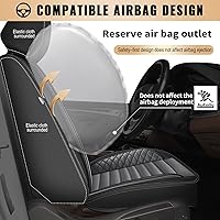 Vista 4 de Fundas de asiento para Kia Sportage 2009-2025 2026, juego completo de 5 asientos de cuero sintético para asientos de automóvil (negro y gris)