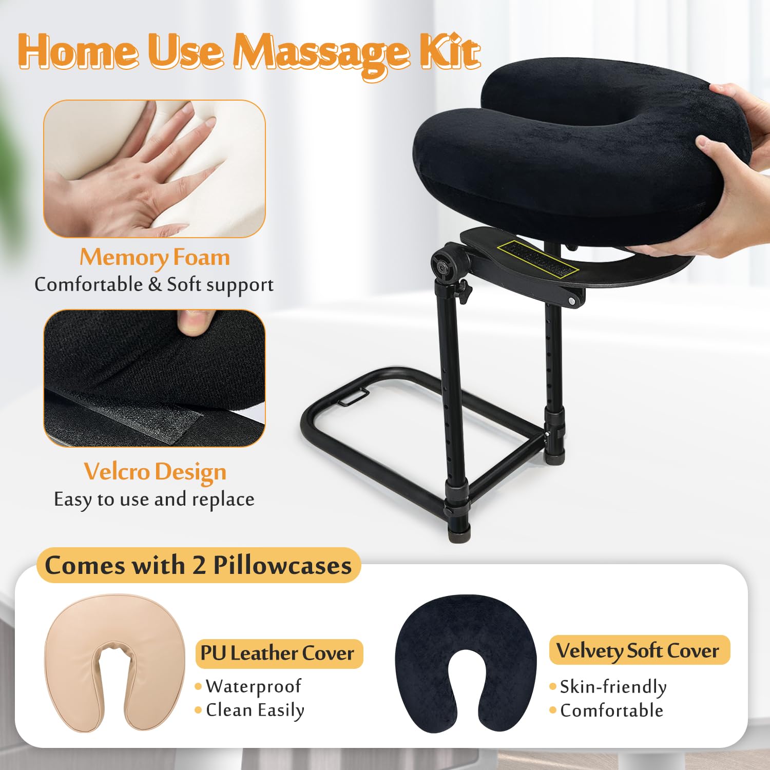 Appui-tête pour lit, coussin de berceau pour matelas, coussin de massage réglable, coussin facial vers le bas, fixation de lit pour la maison, spa, salon de massage