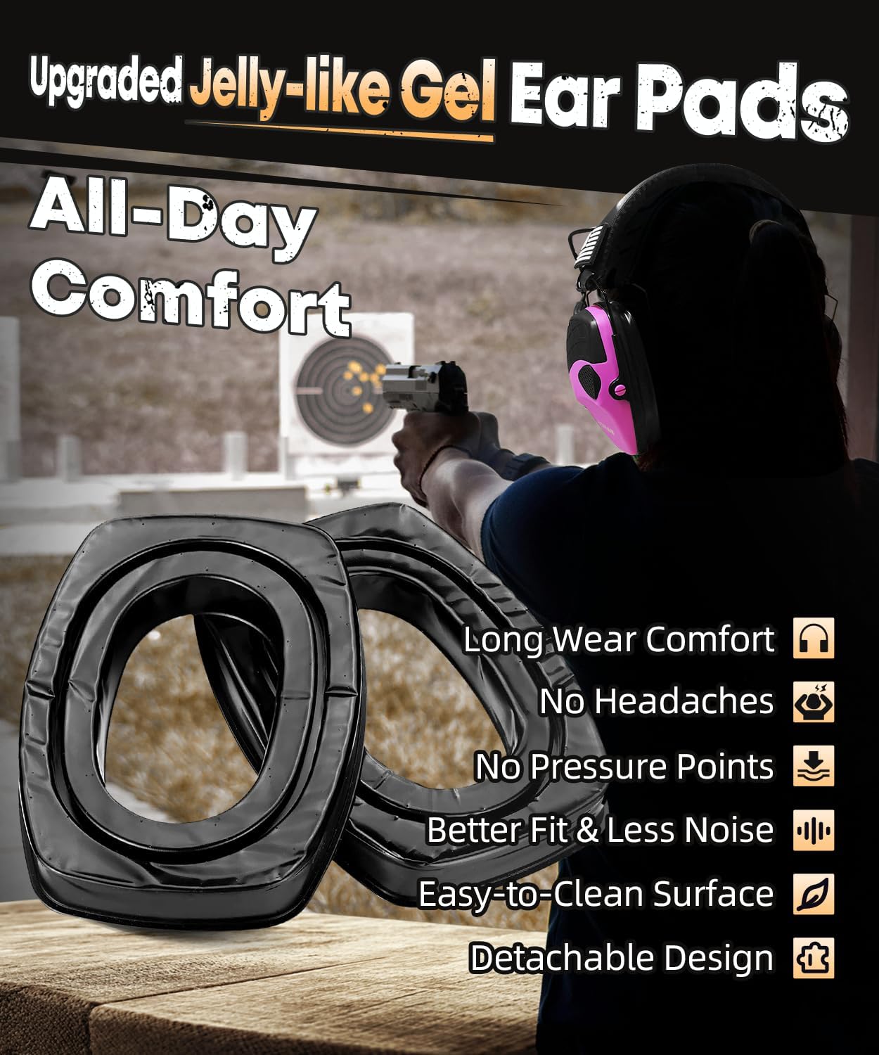 ZOHAN Electronic Shooting Earmuffs, Hearing Protection Shooters, NRR 23dB Noise Reduction Gun Range Ear Protection Headphones