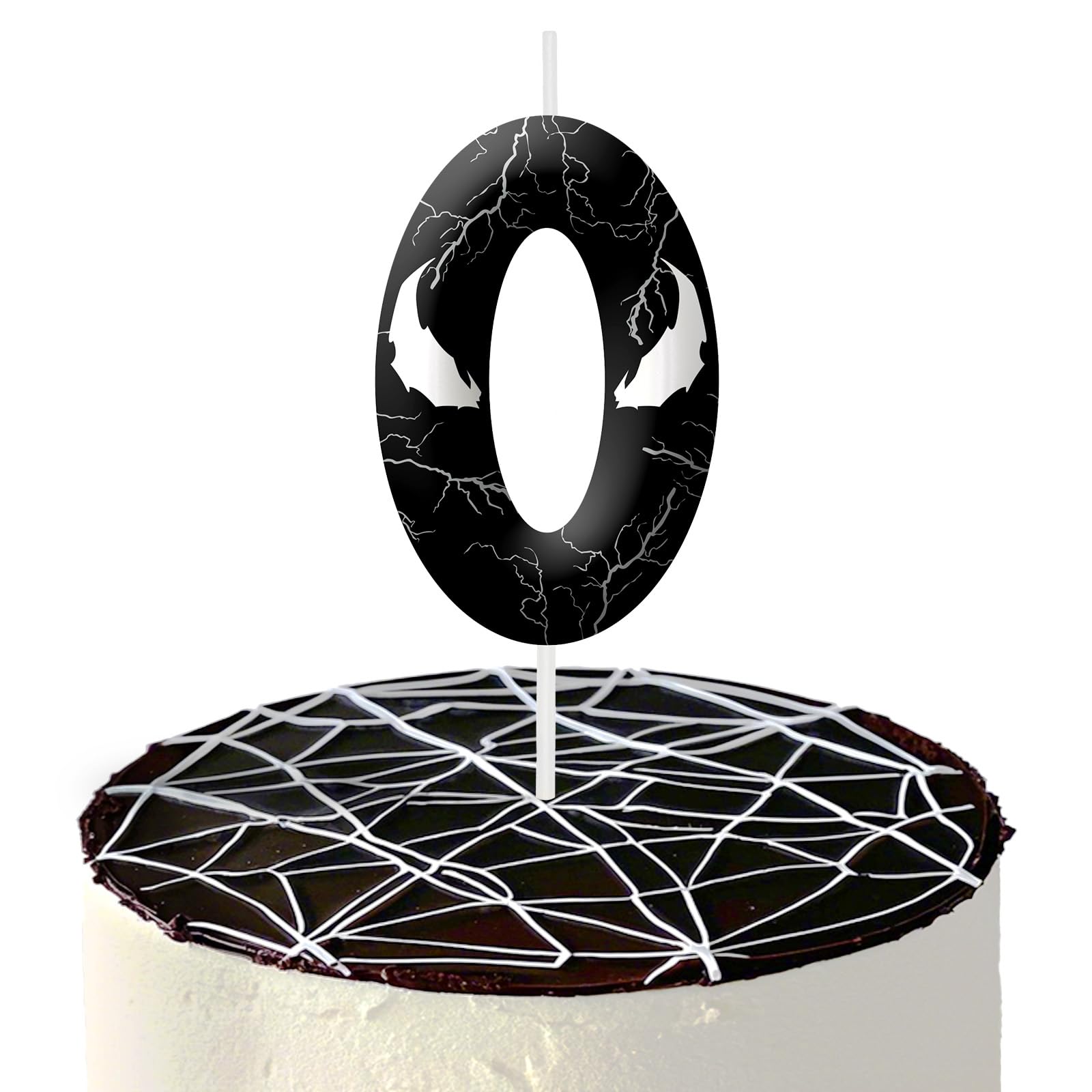 Black Anime Themed Birthday Candles, Number 0 Candle Birthday Party Supplies, 2.4 inch Birthday Candles for Cake Topper Party Decorations, Birthday