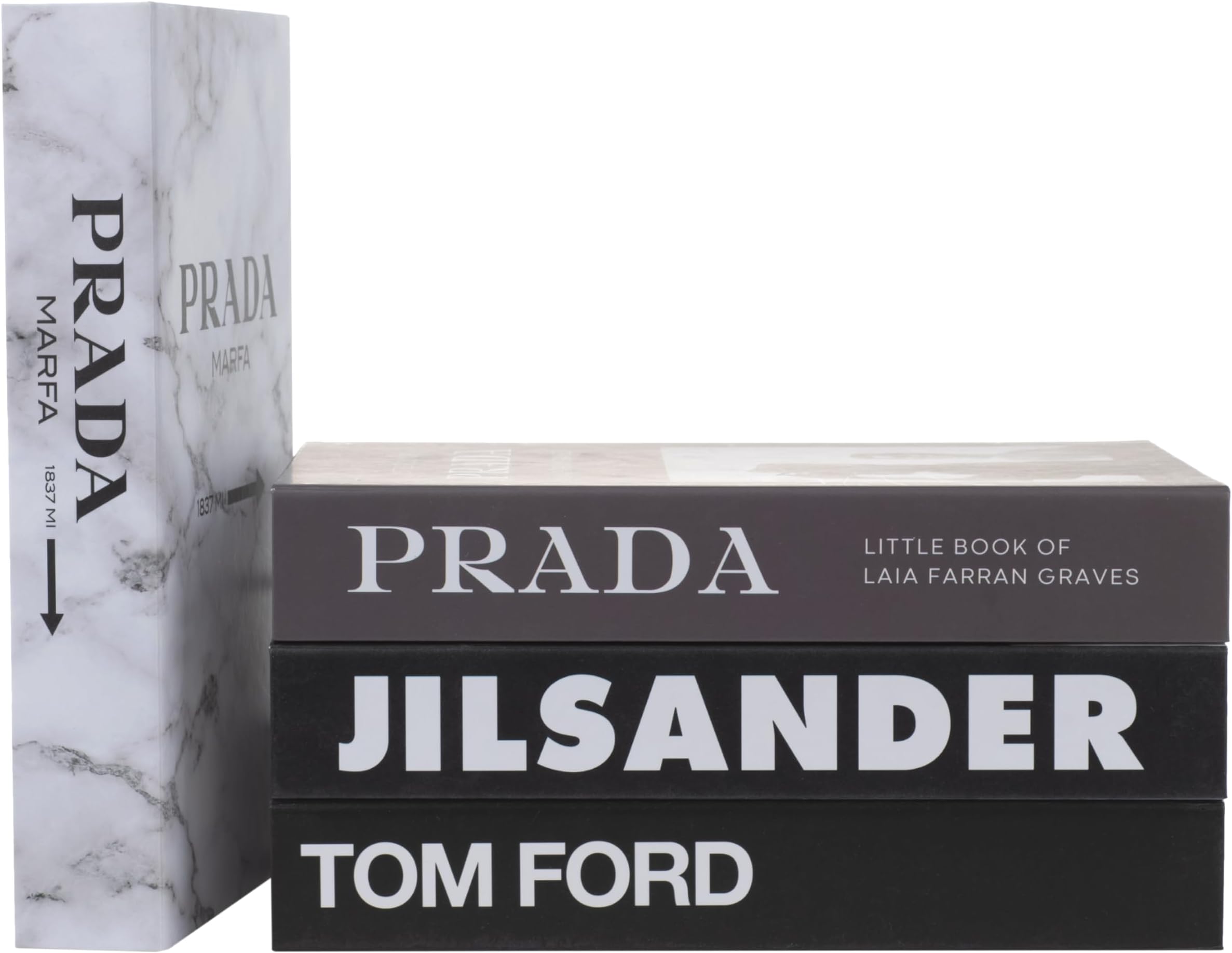 PROBENEX Marble Large | 4 PCS Faux Decorative Books for Home Decor | Not Real Books (Cardboard Boxes) | Coffee Table, Bookshelf & Shelf Styling Display Props for Living Room, Office
