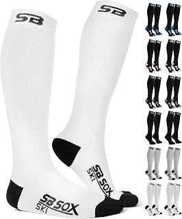 SB SOX Merino Wool Ski Socks Men Women 2 Pairs - Thermal Warm Socks for Skiing Snowboarding Winter Sports