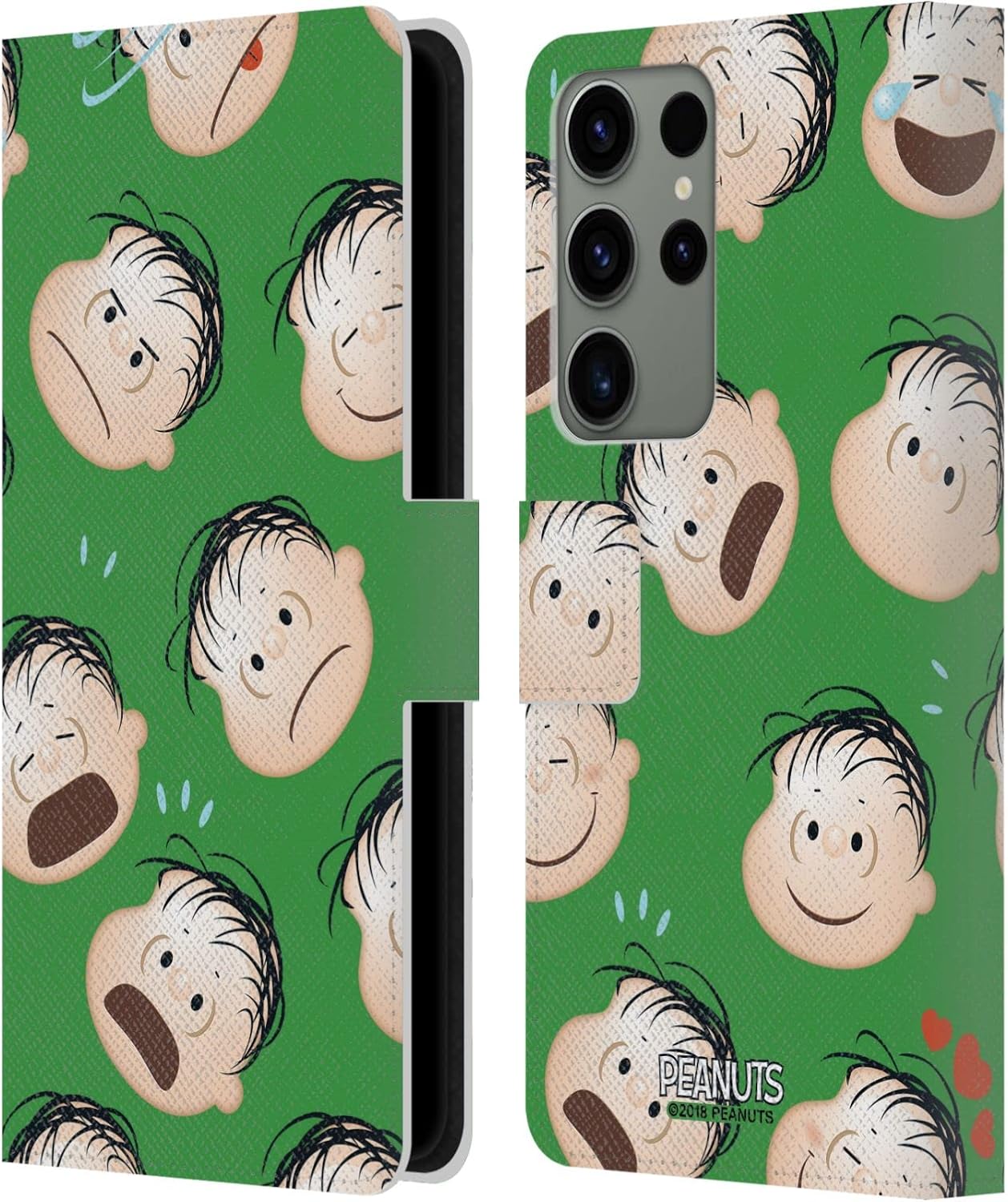 Head Case Designs Officially Licensed Peanuts Linus Character Patterns Leather Wallet Case Compatible with Samsung Galaxy S23 Ultra 5G