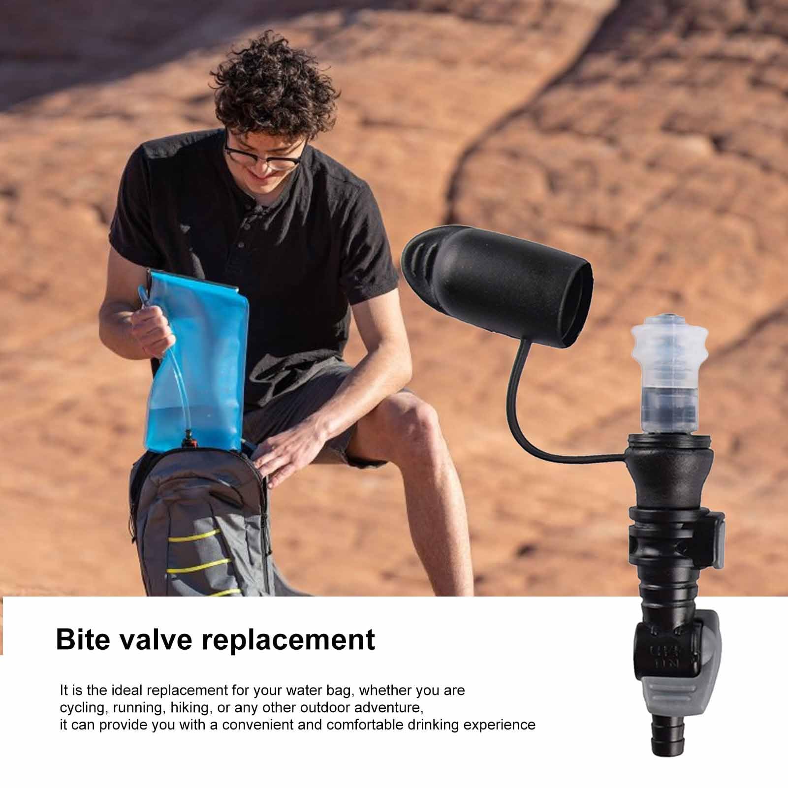 Bolsas de hidratación: reemplazo de boquilla de silicona de 45 °, bolsa de agua a prueba de fugas, válvulas de mordida tubo de boquilla fácil limpia | Válvula de silicona suave para andar en bicicleta