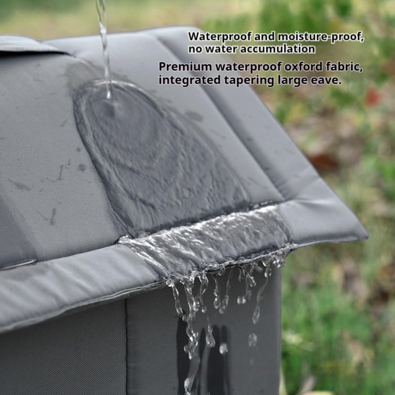 Caseta para gato exterior impermeable y aislada, caseta para gatos exterior, caseta cálida para gatos para invierno y otoño con base elevada