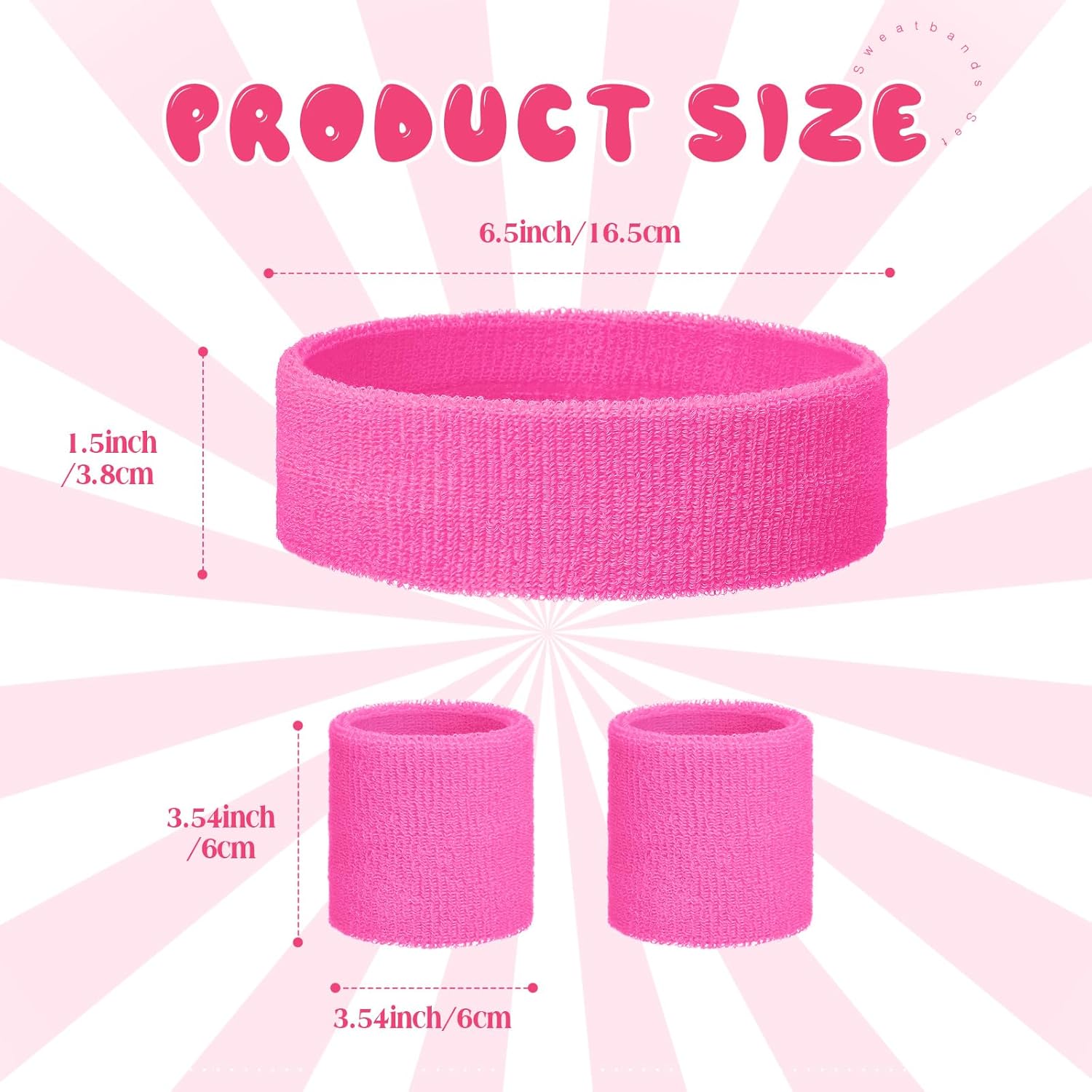 Bememo 36 Pcs Neon Sweatbands Set for Kids 12 Headbands 24 Wristbands Bulk Sports Sweat Bands Athletic for Children Basketball Tennis Running Gym Student Gifts Glow Party - Image 2