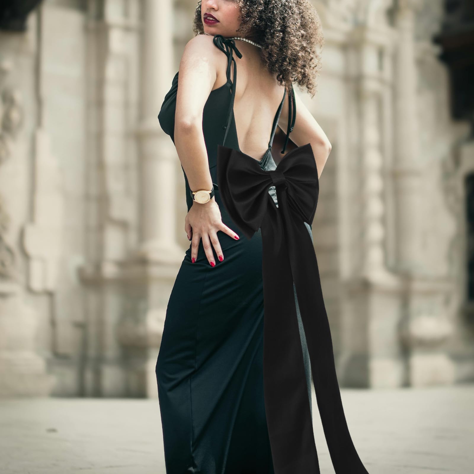 Sewroro 2 Stück Abnehmbarer Großer Schleppengürtel mit Elegantem Satin Bogen für Brautkleider Verstellbar Weich und Komfortabel für Hochzeiten und Besondere Anlässe