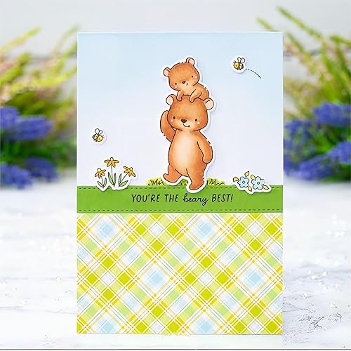Miniatura 4 de Bear Hugs - Juego de sellos y troqueles para hacer tarjetas, sellos transparentes y troqueles de corte de metal para álbumes de recortes,
