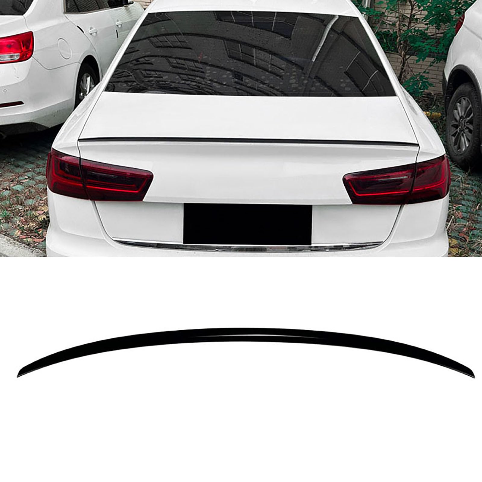YPFYBHD Compatible with Audi A6 S6 C7 2012-2018 S Style, Car Rear Roof Trunk Spoiler Wing Air Deflector Tuning Exterior Accessories,glossy black