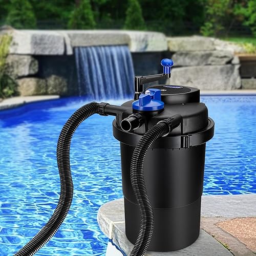 Miniatura 7 de Filtro biológico de estanque a presión,Filtro de estanque de 1840 GPH con luz de 15W,Filtro de estanque bio presurizado 7000L para estanque al aire