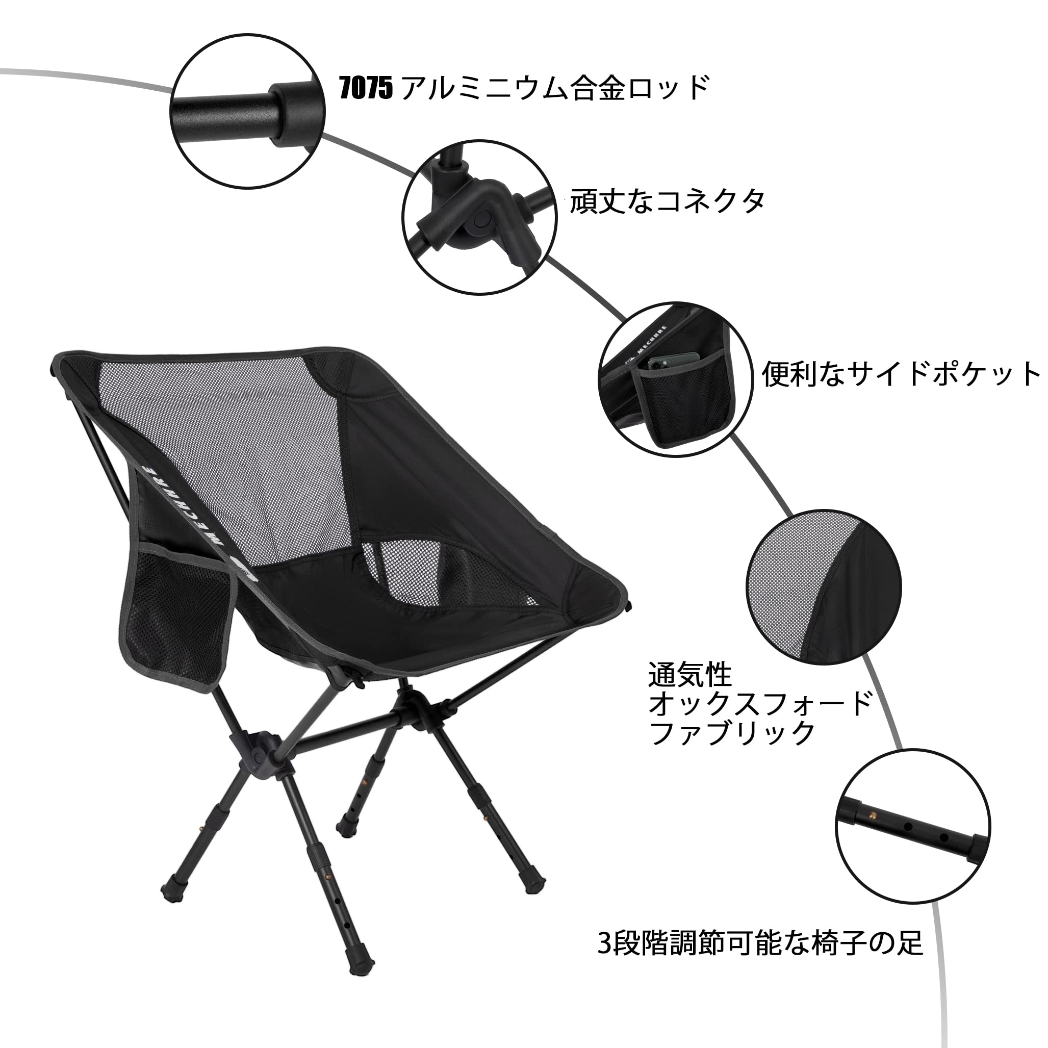 新品未開封☆ ローバックチェア アウトドアチェア 3個セット 軽量 収納ケース付 新品未開封☆ ローバックチェア アウトドアチェア 3個セット