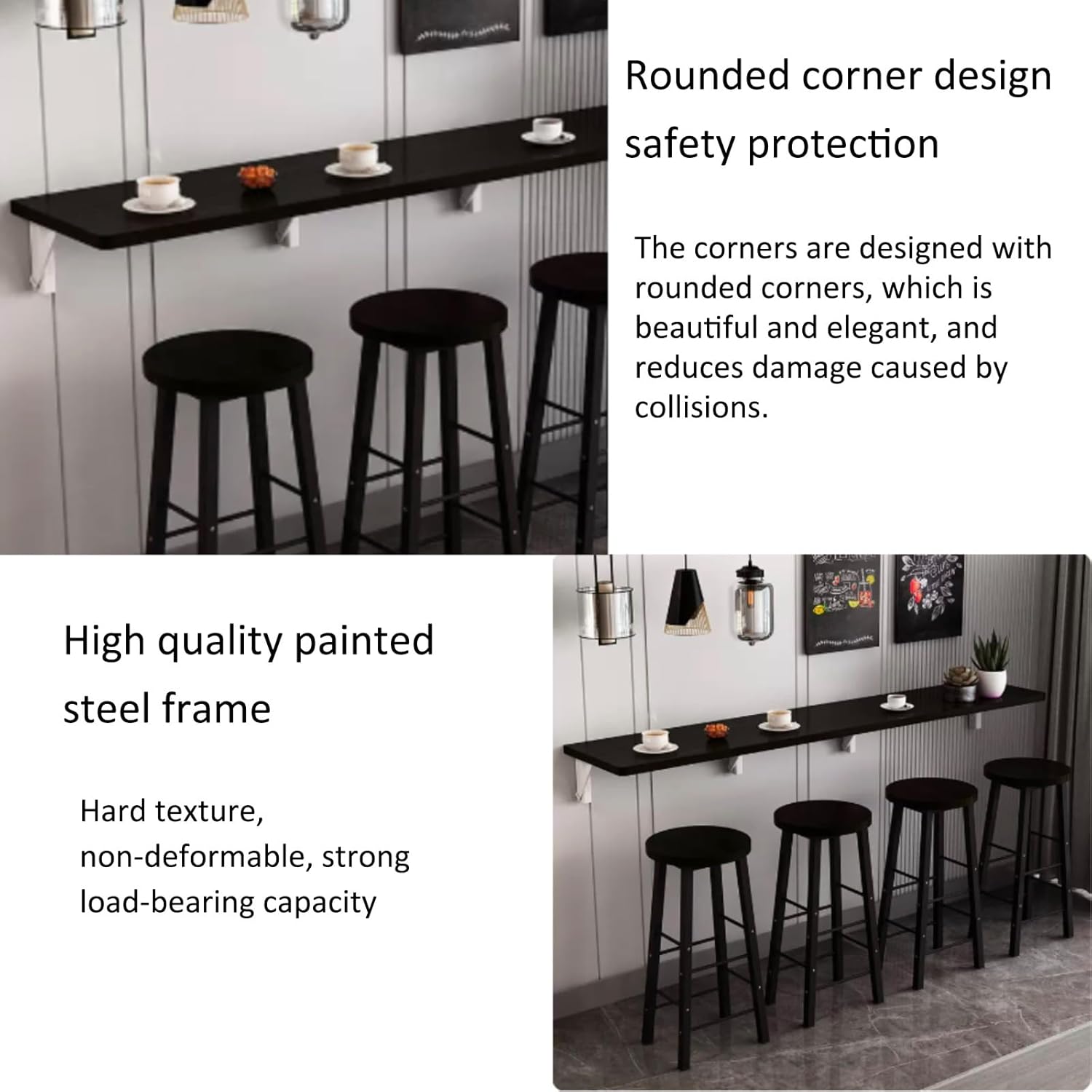 Space-Saving Wall-Mounted Folding Kitchen Dining Bar Table for Small Spaces Compact Design Easy Installation Perfect for Apartments and Limited Areas
