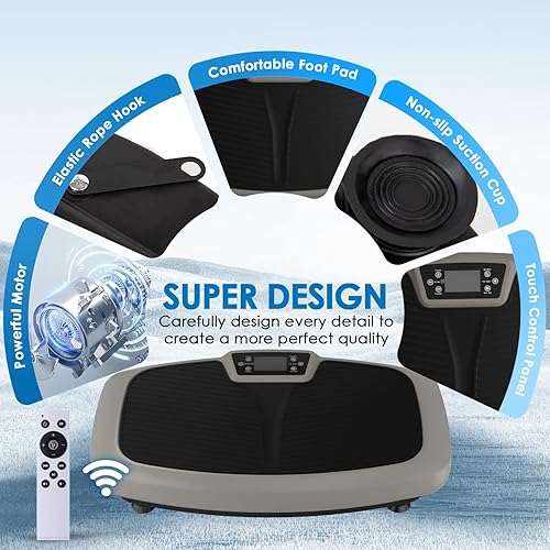 Vista 24 de Máquina de ejercicios con placa de vibración, plataforma de vibración de entrenamiento de cuerpo entero, máquina de drenaje linfático para pérdida