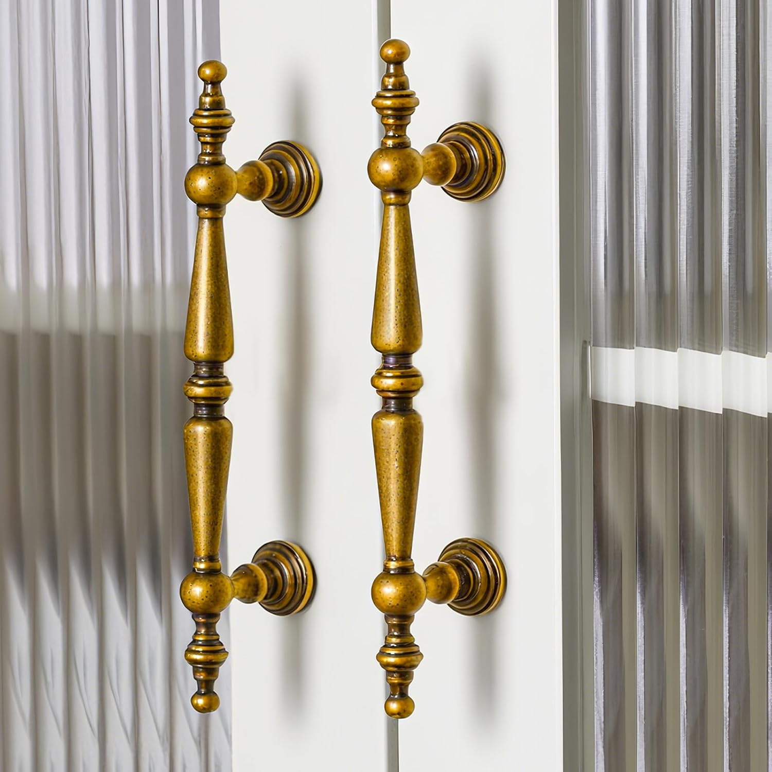 Shimeyao 10 Pack Antique Brass Cabinet Pulls 3-3/4"(96 mm) Hole Center Vintage Cabinet Pulls Handles Drawer Handles Closet for Kitchen Bathroom Drawer Dresser Pull Hardware Hole Center Antique Brass 3-3/4"(96mm)hole center