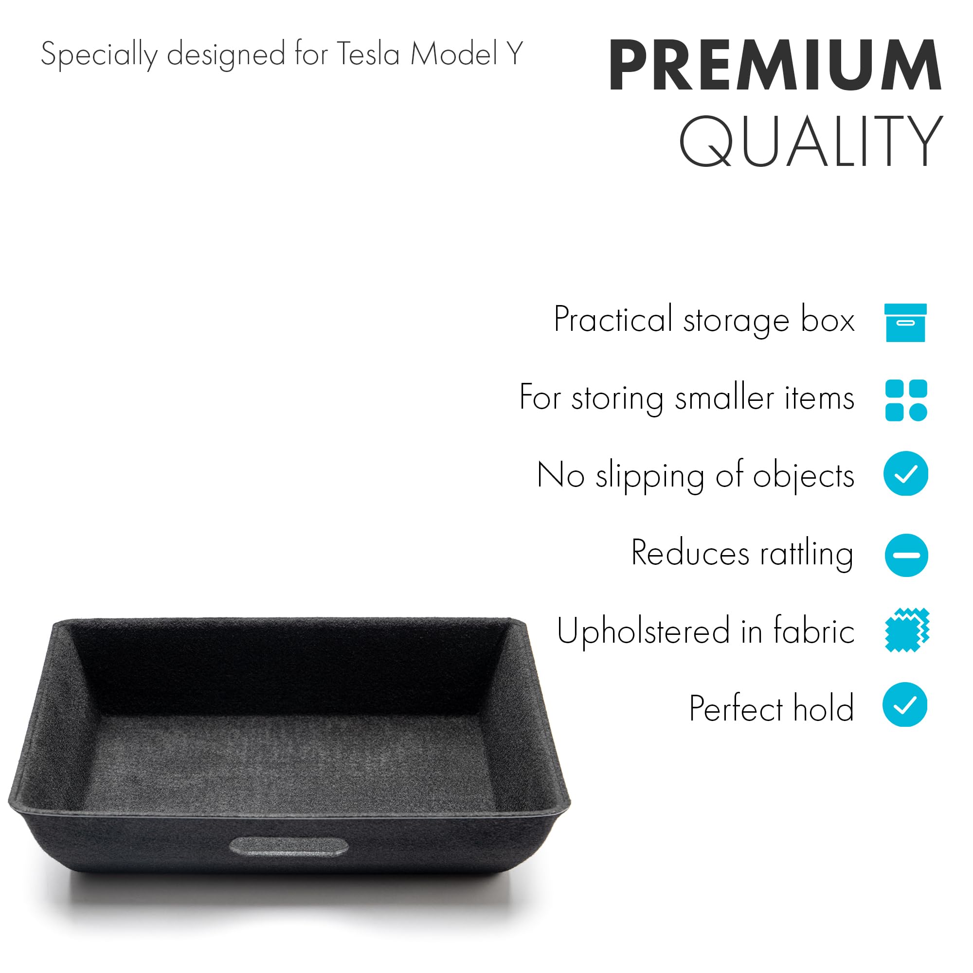 Organizador de asiento debajo del asiento delantero, caja de almacenamiento oculta, compartimento de almacenamiento con tela compatible con Tesla Model Y