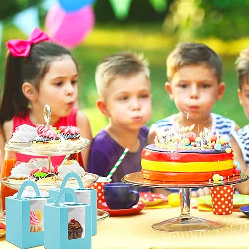 Vista 65 de Lainrrew Cajas para magdalenas, 30 cajas individuales para cupcakes, recipientes individuales para magdalenas, contenedores de pastelería con Verde