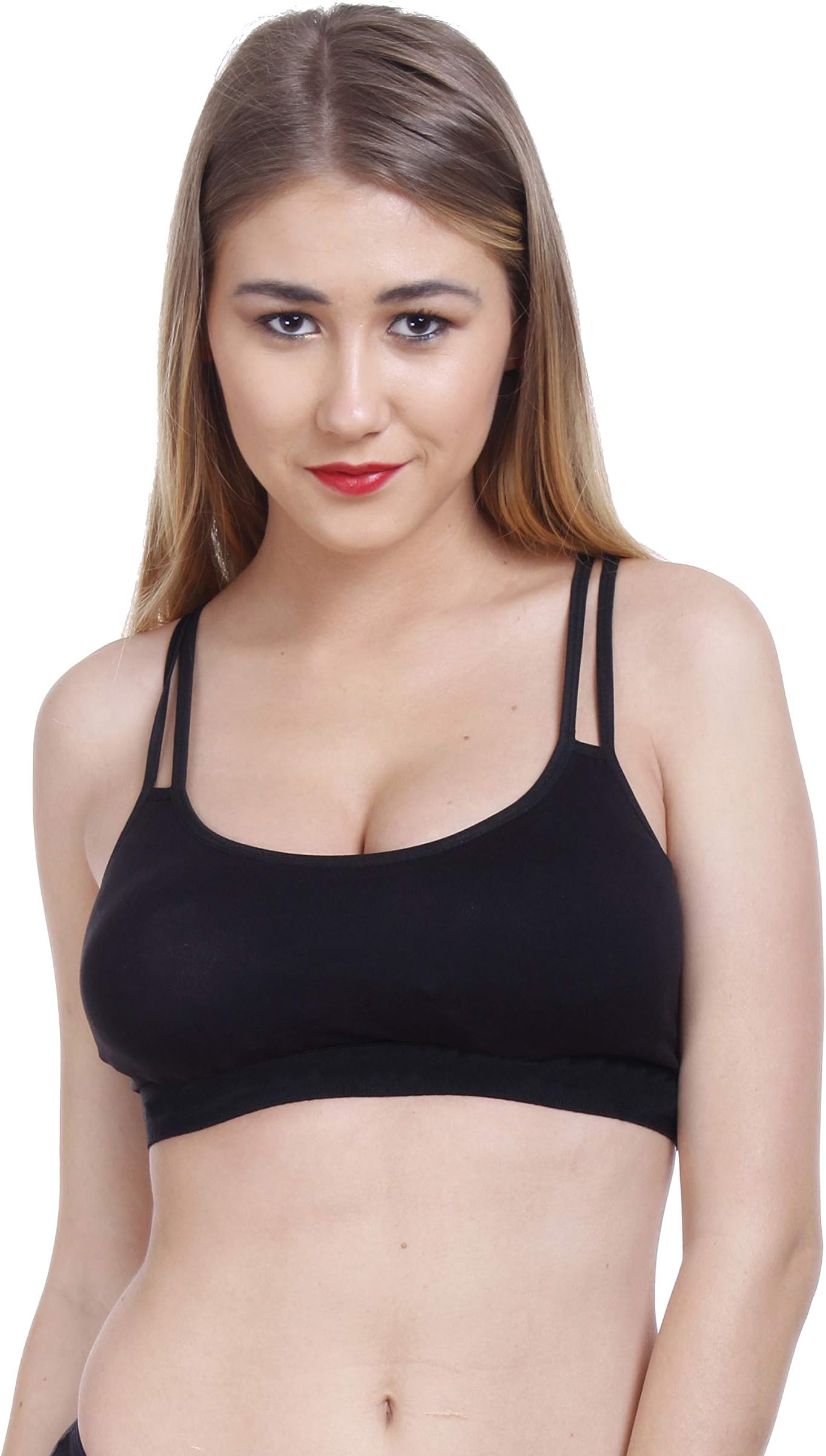 ArousyWomen's Cotton Non-padded Wire Free Regular Bra (A_NDD Bra_Black_30_Black_30)