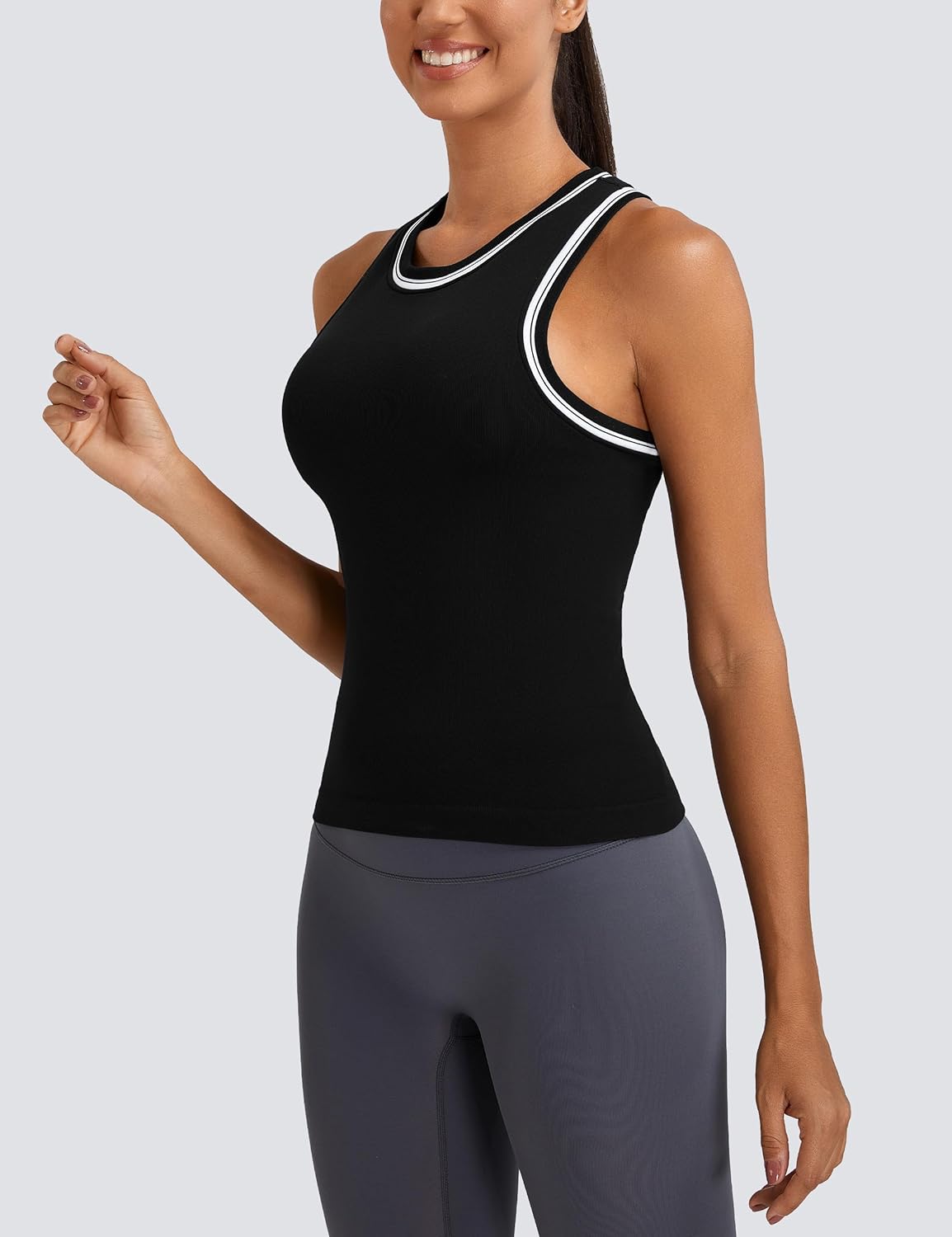 MathCat Workout Tank Tops for Women Racerback Basic Athletic Tanks Seamless Muscle Running Yoga Tops with Built in Bra - Image 3