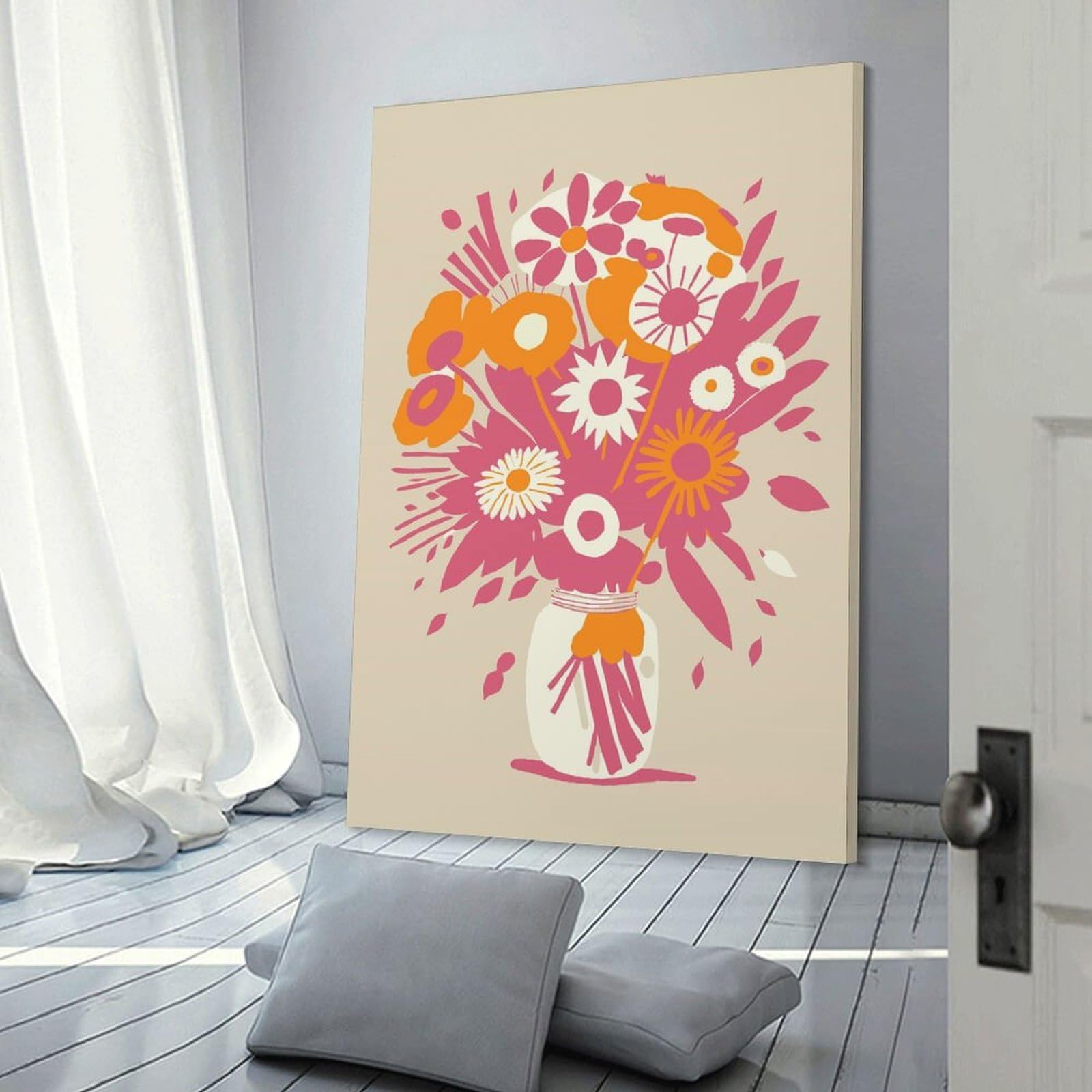 Junmoney Luna Bouquet of Flowers Decorative Canvas Print 20x30inch(50x75cm), for Gallery Wall Layouts in Home Or Office, Home Wall Art for Statement Displays