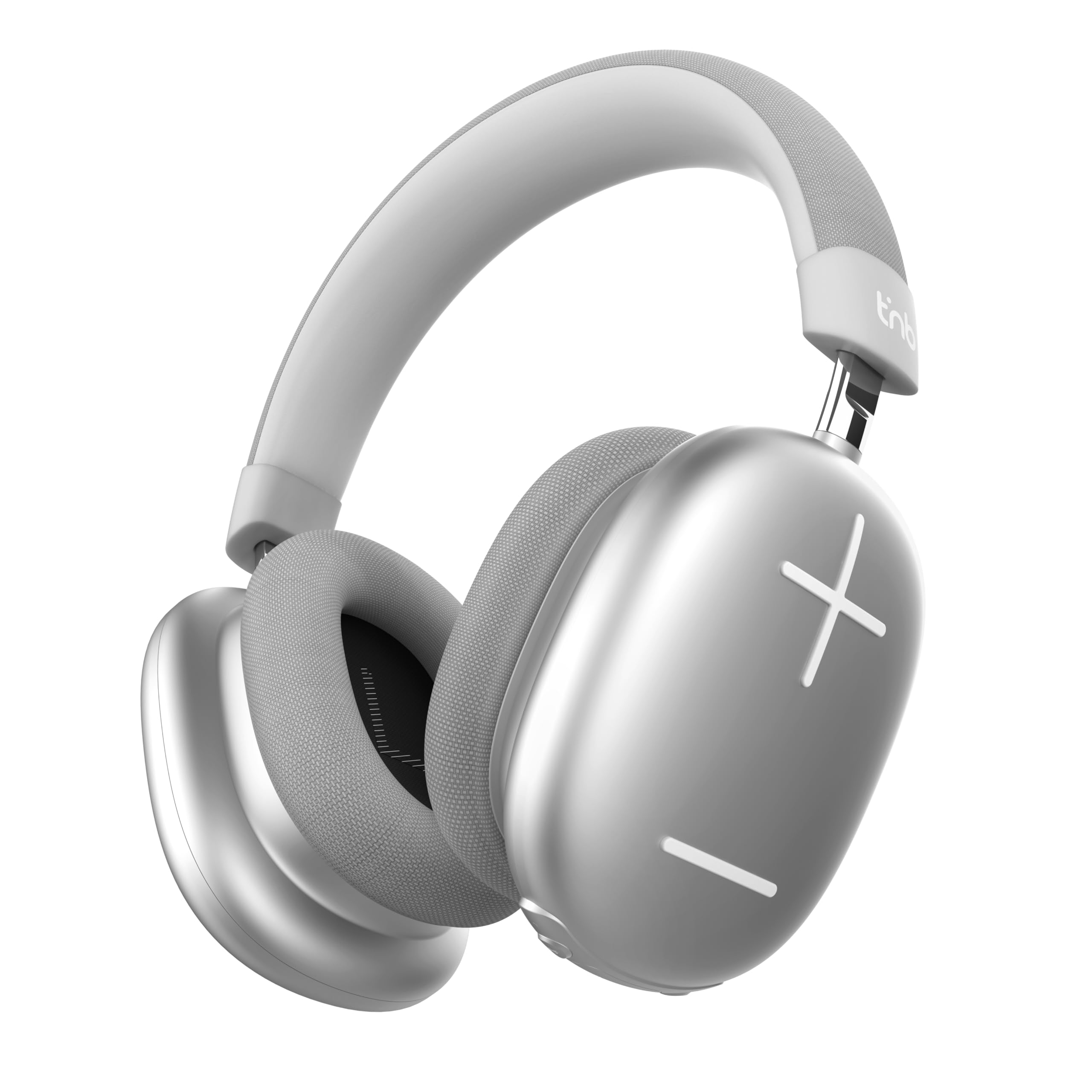 T'nB Bounce Max - Casque sans Fil Circum-aural Nouvelle Version, Confortable et Englobant, avec Connexion Bluetooth, Son Stéréo avec Micro Intégré, Autonomie Jusqu’à 50 Heures – Silver