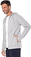 Vista 7 de Coolibar Sudadera con capucha y cremallera para hombre - Protección solar UPF 50+ - LumaLeo