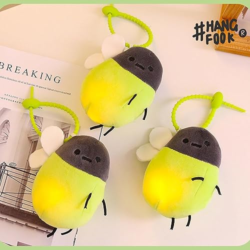 Miniatura 7 de Wlgfbo Llavero interactivo de felpa de luciérnaga, llavero interactivo de felpa de luciérnaga para mochilas, lindo llavero de felpa de lu