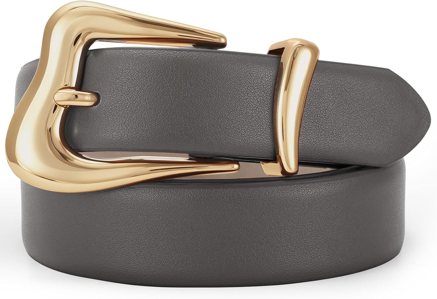 TRIWORKS Women Leather Belt with Gold Buckle Fashion Ladies Leather Waist Belt for Jeans Pants