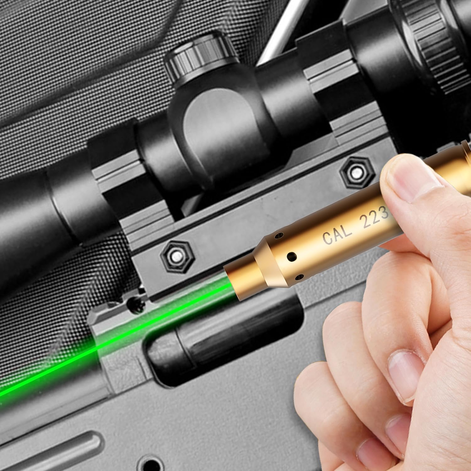 Marmot Green&Red Laser Bore Sight 5.56mm 223 Green Laser Boresighter Red Laser Boresighter with 9 Batteries