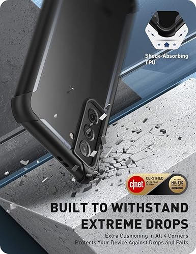 Miniatura 5 de i-Blason Serie Ares - Funda diseñada para Samsung Galaxy S21 FE 5G (versión 2022), funda transparente resistente de doble capa con protector de