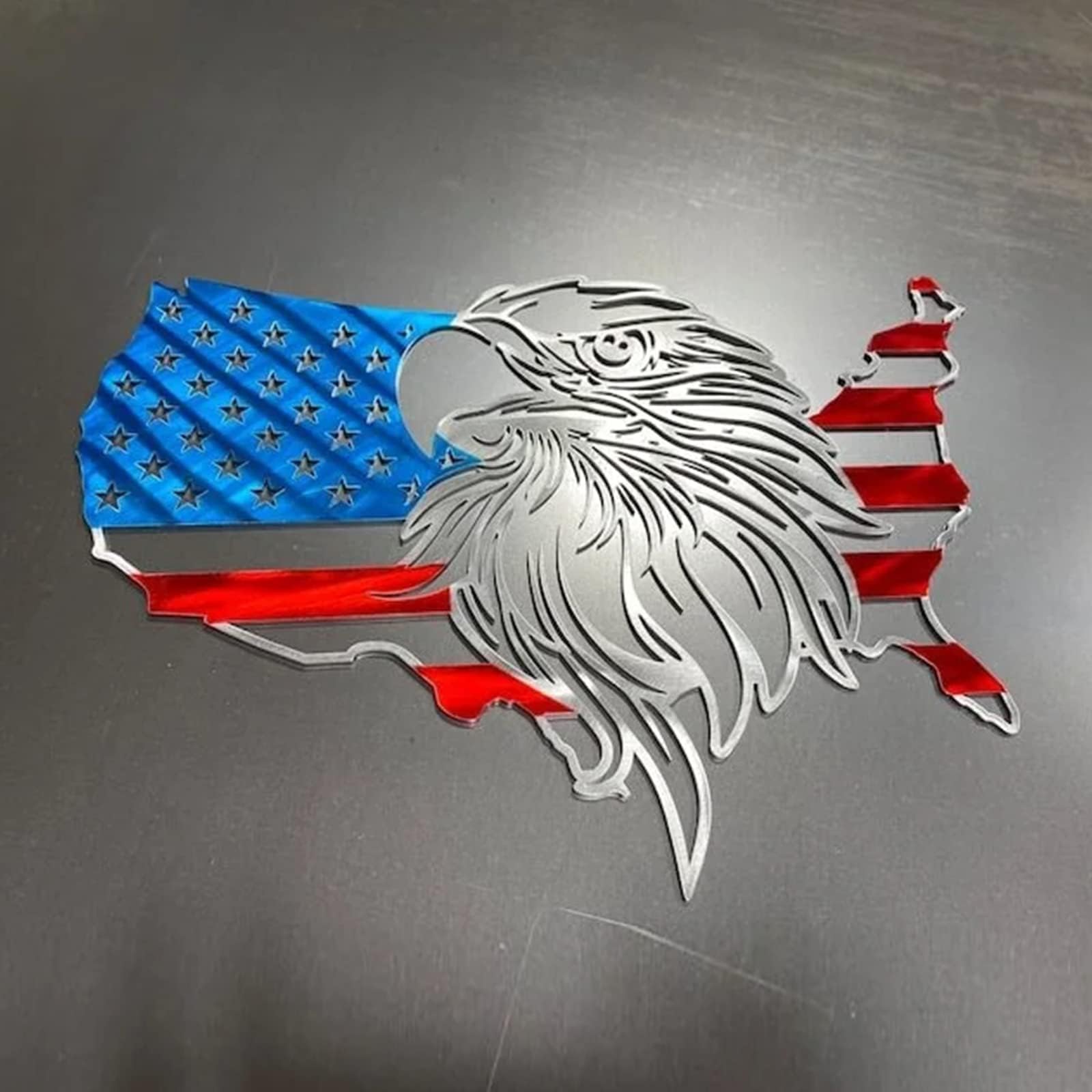 SSS-Eagle American Eagle Metal Flag Dead Soldier Memorial Day, Independence Day, Iron, Flag Metal Wall Decoration (C,L)