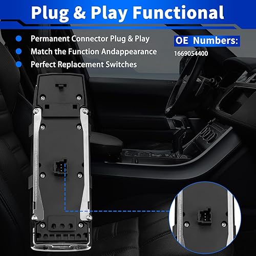 Miniatura 4 de Interruptor de ventana eléctrica principal para Mercedes-Benz ML350 2012 2013 2014 2015, delantero izquierdo del lado del conductor Control de