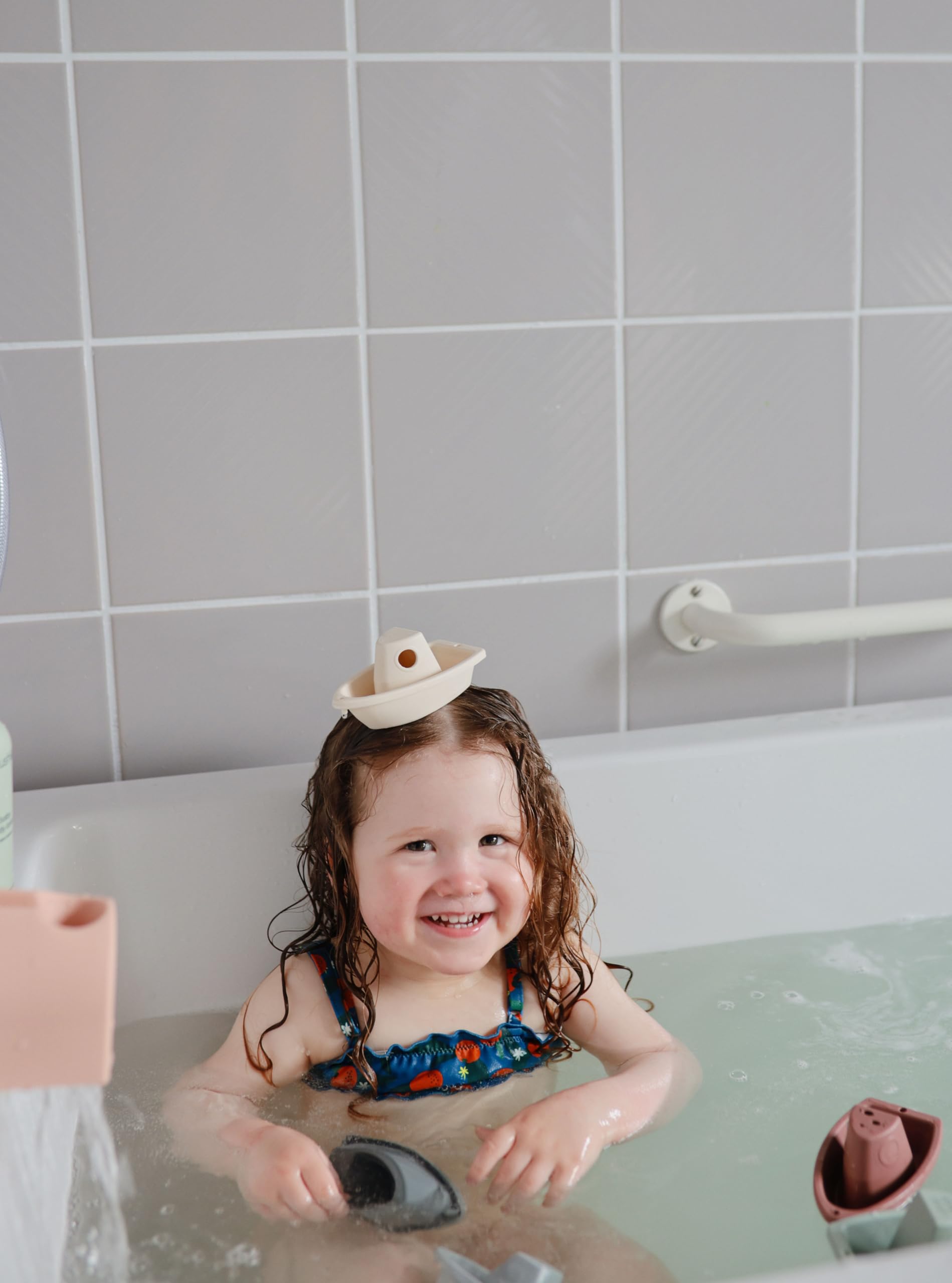 Mushie Bath Toy 5 Floating Boats for Baby and Children, Rustic, small - Image 4
