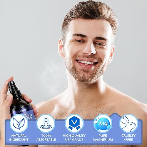 Miniatura 3 de Spray de aceite de magnesio puro, aceite de magnesio orgánico 100% natural, spray de magnesio para pies, fácil de usar y absorción, 4.0 onzas