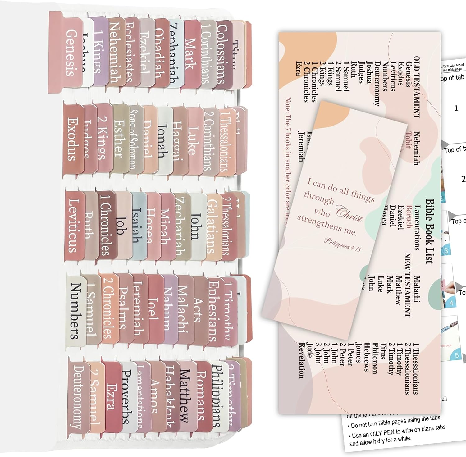 Amazon.com : Laminated Bible Tabs for Women/Men/Kids (Large Print, Easy ...