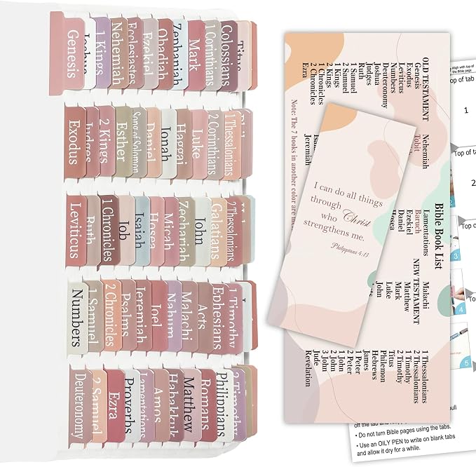 Amazon.com : Laminated Bible Tabs for Women/Men/Kids (Large Print, Easy ...