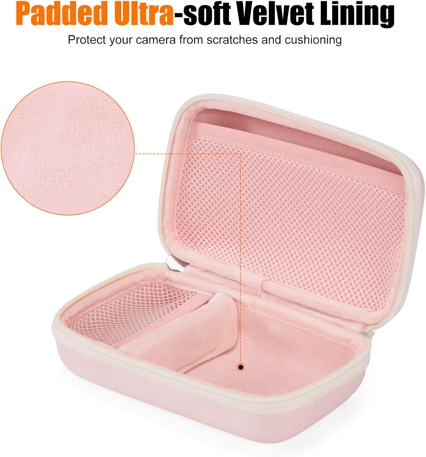 Cwatcun Kids Instant Camera Case for Girls, Print Film Compact Water-Resistant Hard Shell EVA Protective Case Small,Fits ESOXOFFORE/Dylanto/Anchioo/MINIBEAR Cameras & Accessories, Pink - Image 7