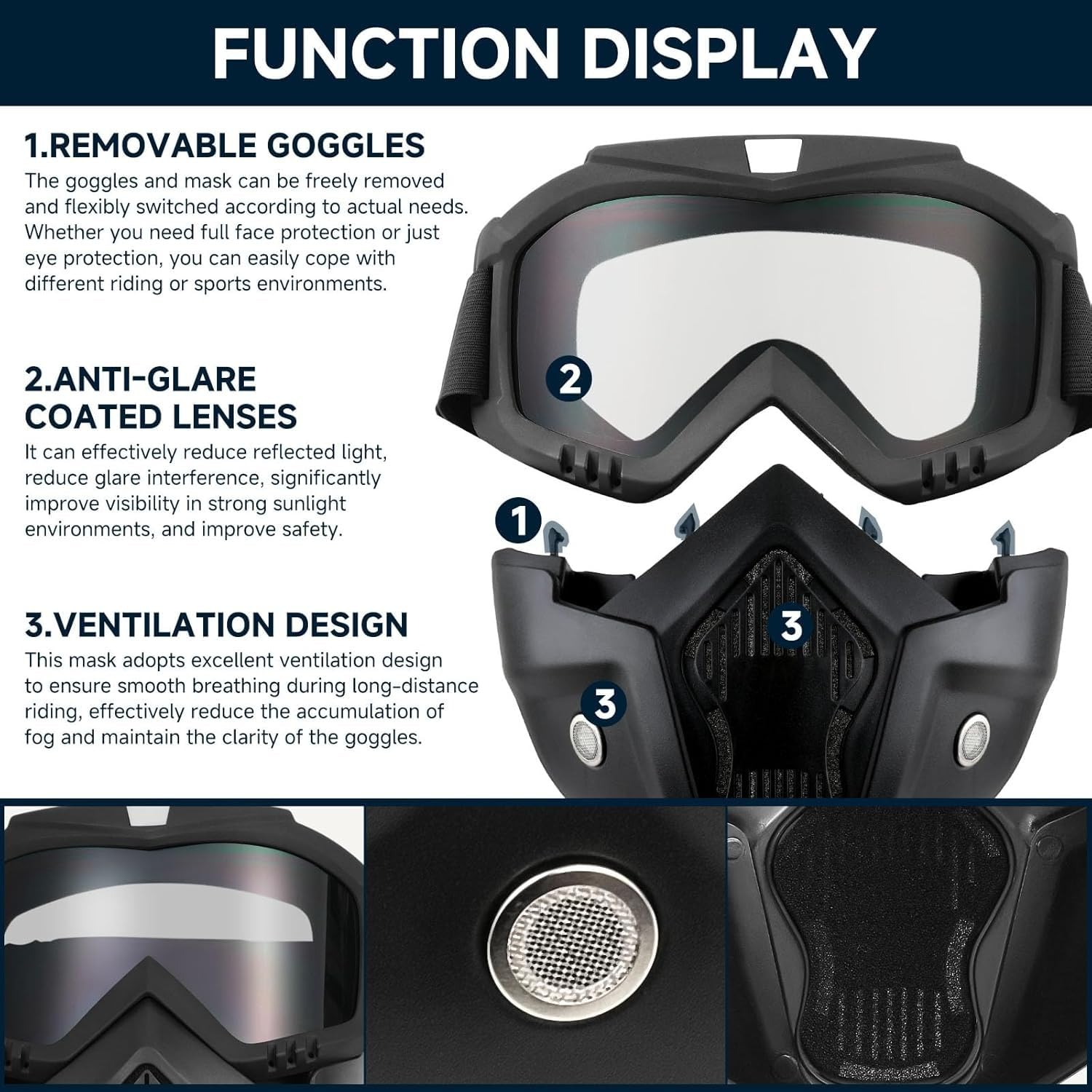 Deutsch Helm Halboffenen Vintage Öffnen Motorradhelm Halb-Helm DOT/ECE-Zertifizierung Chopper Helm Mit Sonnenbrille Mask Für Mopeds Cruiser Vintage Jet Helm M-XXL