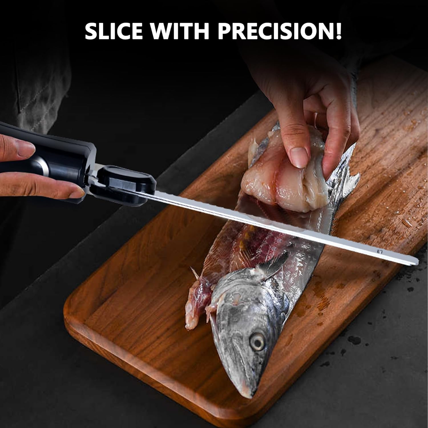 Electric Knife,Electric Carving Knife Set with Two Serrated Stainless Steel Blades,Carving Fork,with Non Slip Handle,Safety Lock and Storage Case for Meat,Bread,Other and Foods.Black