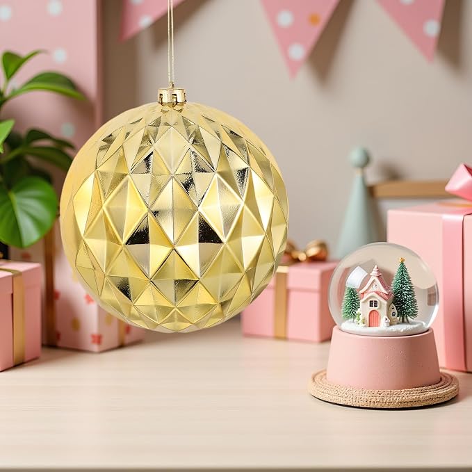 Bola Espejada Dorada de 7.9 Pulgadas para Decoración miniatura 5