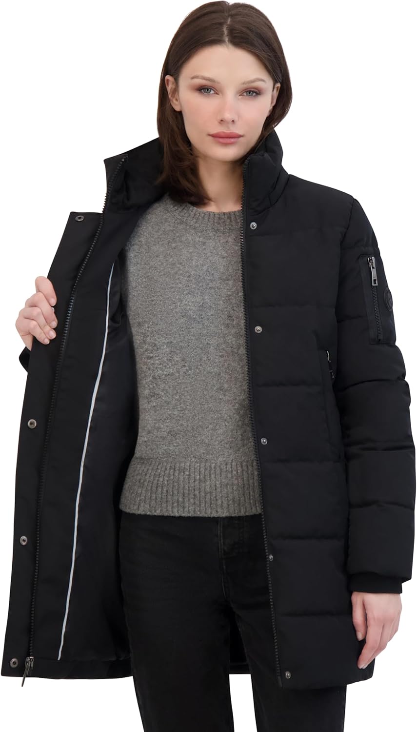 Nautica womens Soft Mist Heavyweight Puffer Coat– Winter Jacket With Detachable Faux Fur Hood - Image 9